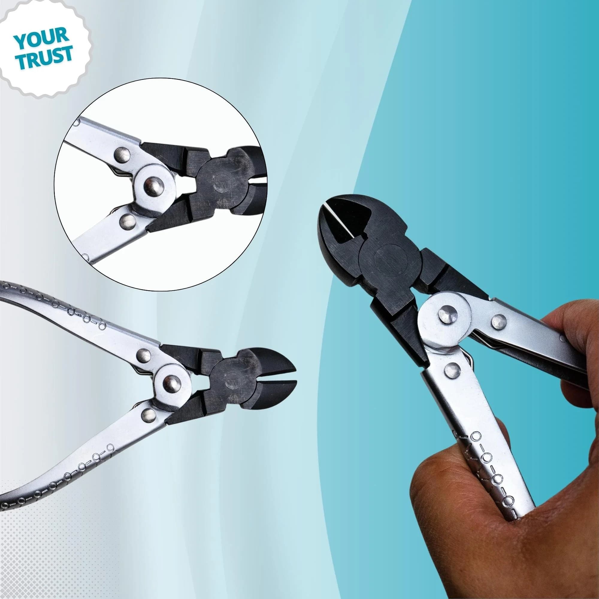 Compact side cutter with ergonomic handle